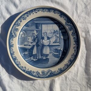 Delft Blue Holland Plate Baking Scene